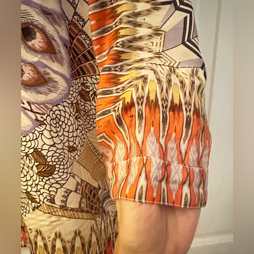 Johnny Was silk tunic length blouse - Picture 4 of 5